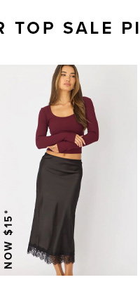 Black Midi Lace Hem Skirt