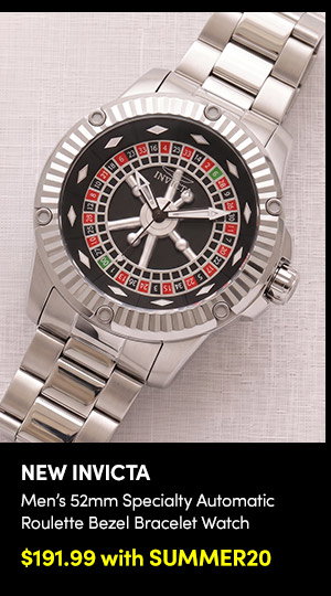 INV-28709  INVICTA | Men's 52mm Specialty Automatic Roulette Fluted Bezel Bracelet Watch  Brand New $191.99 with SUMMER20