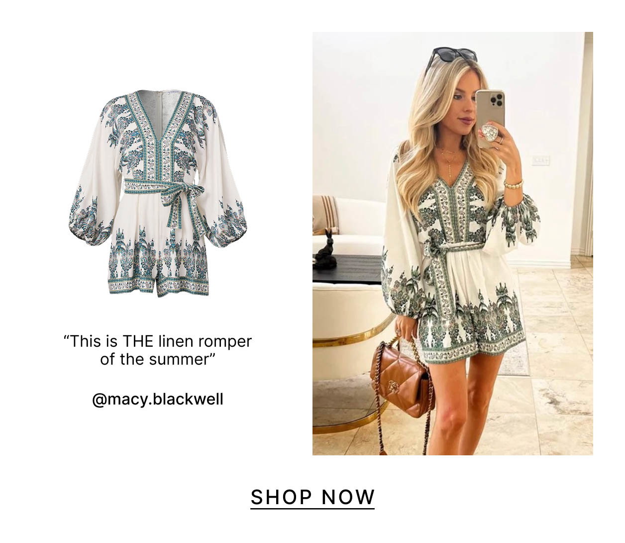 "This is THE linen romper of the summer"