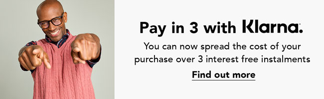 Pay in three with Klarna.
