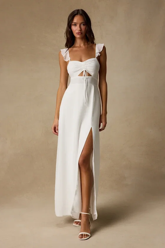 Image of The Way to Love White Ruffled Maxi Dress
