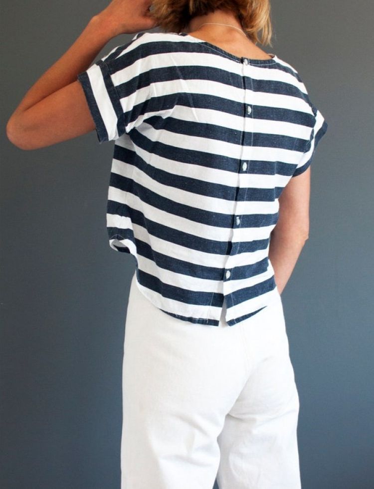 French Navy Sewing Pattern The Bowery Top (PDF)
