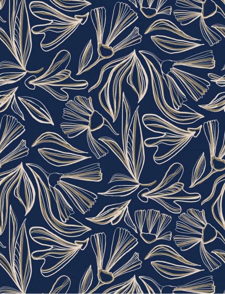 Minerva Exclusive Melissa Lowry Flores Abstractas Recycled Soft Crepe POD Fabric