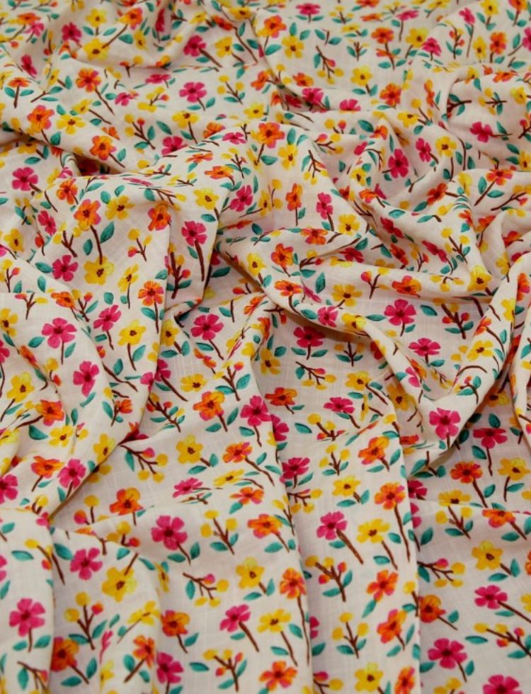 Deadstock Cotton Viscose Blend Fabric Cerise