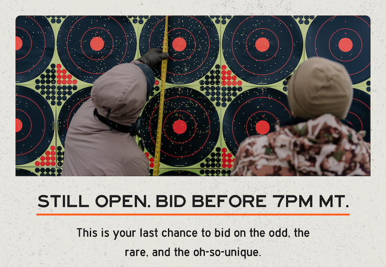 Still Open. Bid before 7PM MT