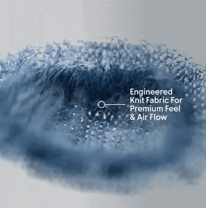 Engineered knit fabric for premium feel & air flow