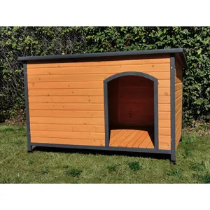 Niche à chien Natura toit plat shingle noir taille 3XL