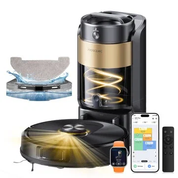 [EU Direct]Proscenic Q20 Plus Robot Vacuum Cleaner with Mop, 10000Pa Suction, LIDAR Navigation, 4L Self Emptying Station, 200Mins Runtime, for Pet Hair, Carpets, Hard Floors