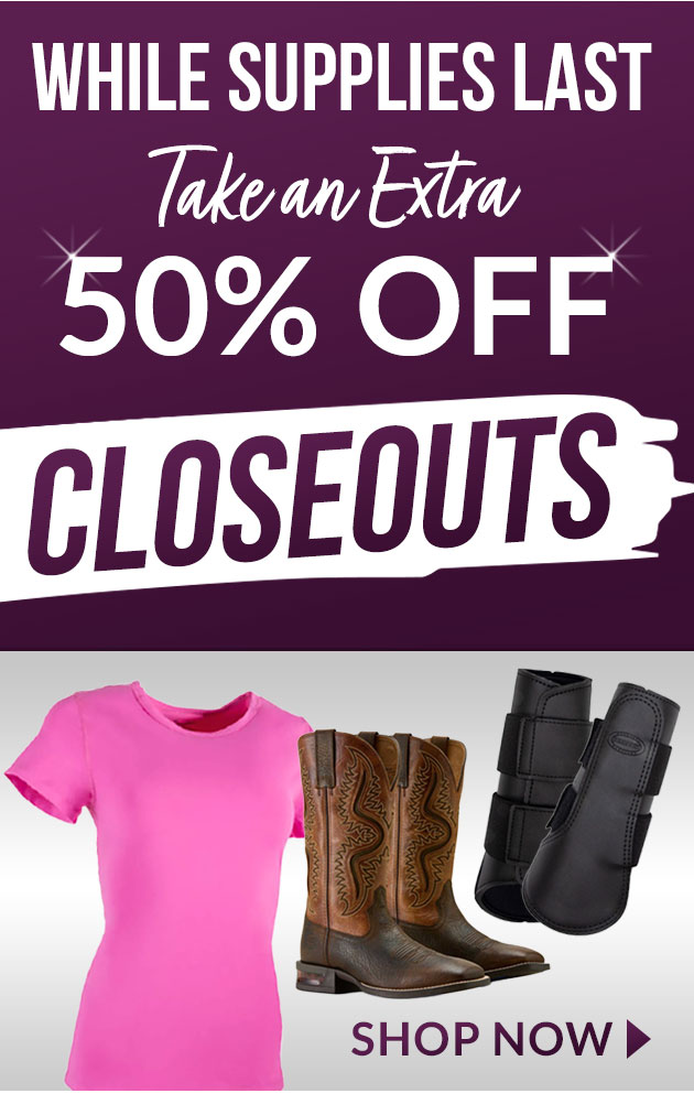 Extra 50% off already low priced closeouts in-cart
