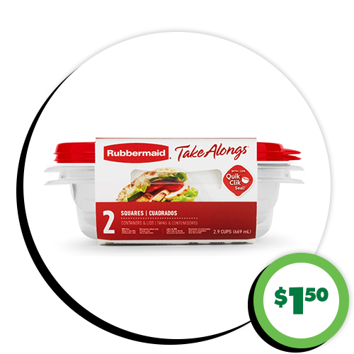 $1.50 Rubbermaid® Plastic Storage Containers, 2-ct.
