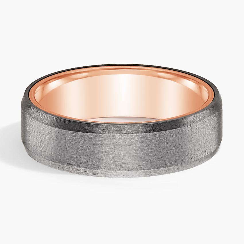 Tantalum and 14K Rose Gold Endeavor 6.5mm Wedding Ring
