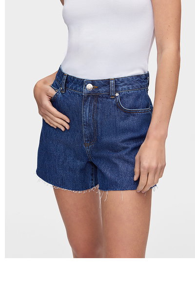 IDEAL FRAYED DENIM SHORTS