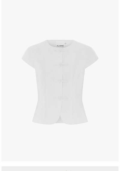 CONNIE ROUND NECK LINEN TOP