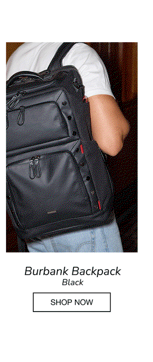 Hammitt Burbank Backpack in Black, featuring multiple zip compartments, modern organization, and travel-ready functionality.