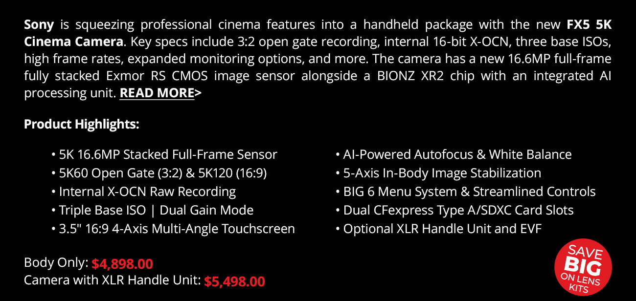 Sony is squeezing professional cinema features into a handheld package...Read More