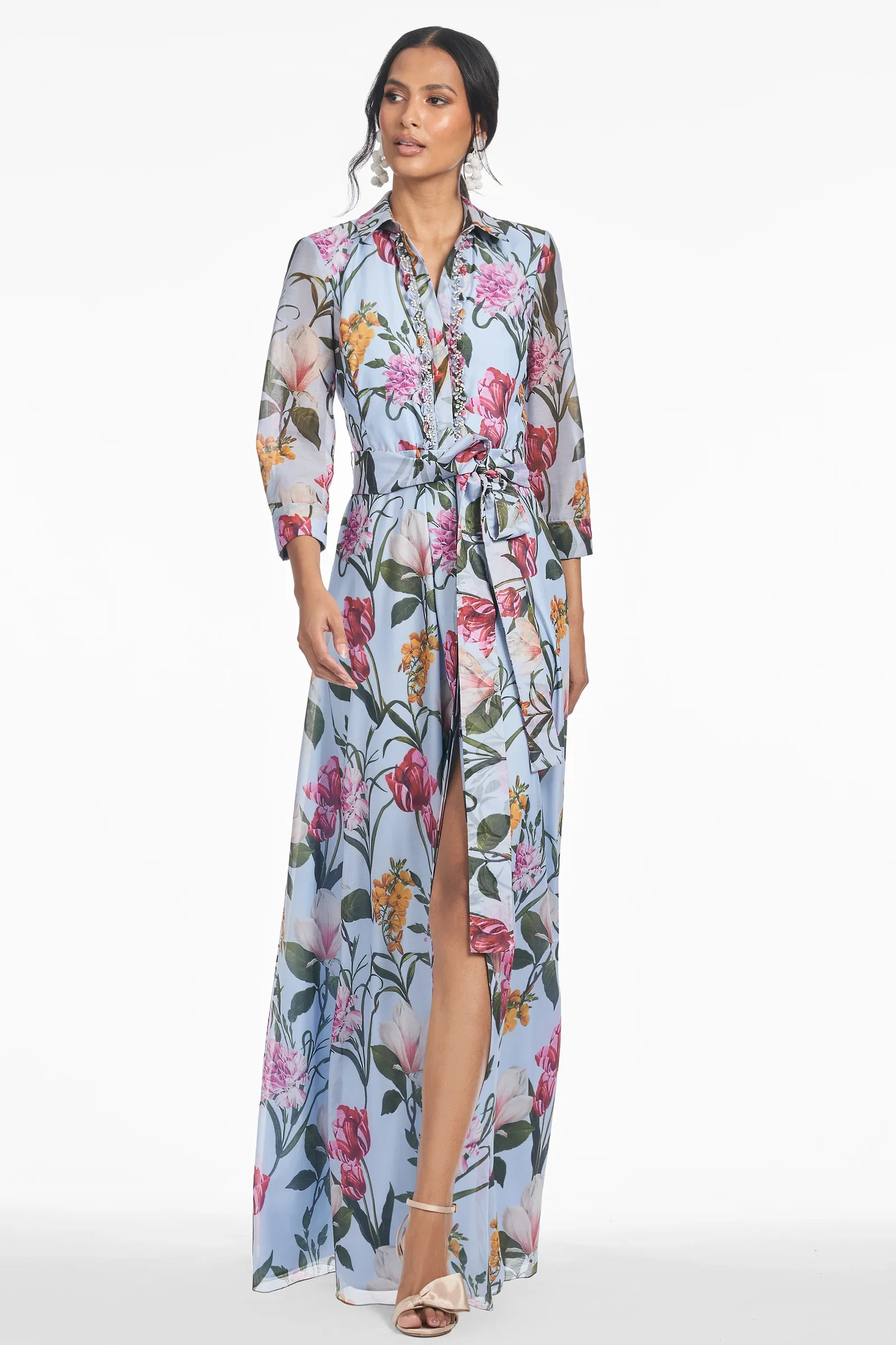Image of ADDISON GOWN - GLACIAL BLUE BLOSSOMS