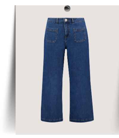 Jena Organic Cotton Stretch Wide Crop Jeans
