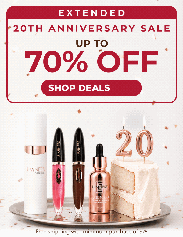 EXTENDED! 20th ANNIVERSARY SALE! UP TO 70% OFF + FREE SHIPPING!