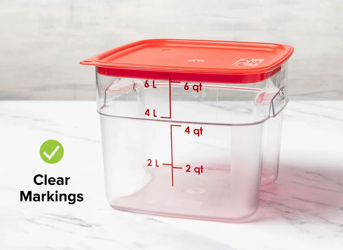 Containers with clear markings for measurements.