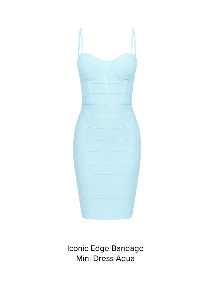 Iconic Edge Bandage Mini Dress Aqua