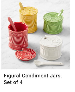 Figural Condiment Jars,  Set of 4