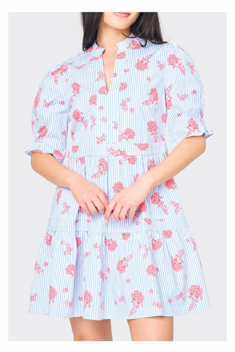 Puff Elbow Sleeve Decked Out Day Dress