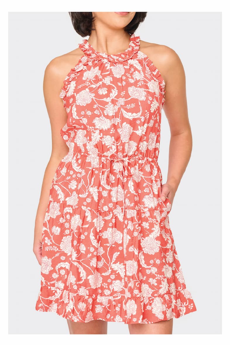 Khloe Ruffle Halter Dress