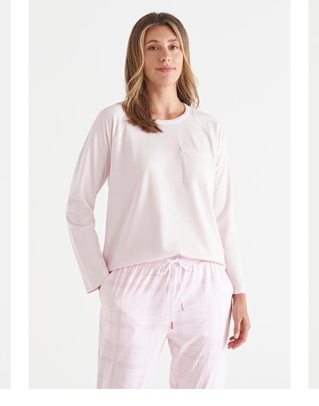 Stitch Detail Long Sleeve Pyjama Top