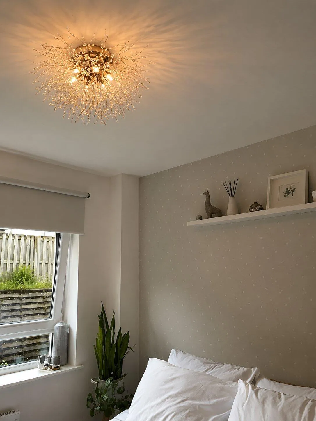 Modern Crystal Flush Mount Chandelier Ceiling Light