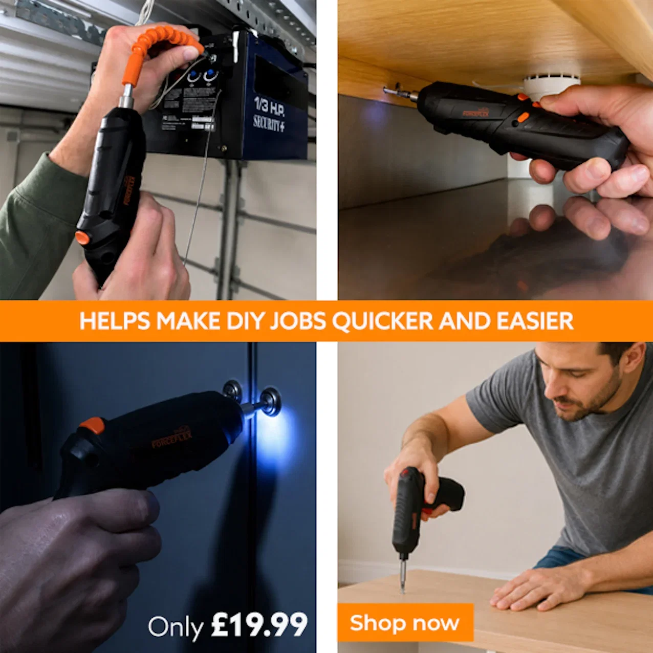 The flexible compact cordless screwdriver and power drill