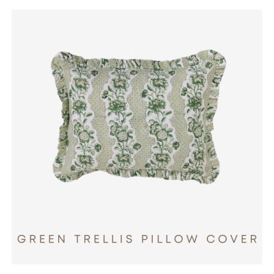 Green Trellis Pillow Cover