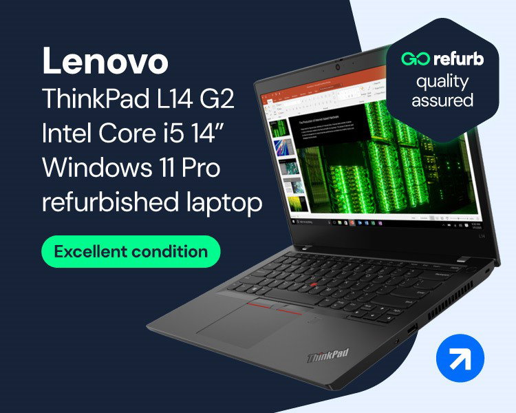 Refurbished Lenovo ThinkPad L14 G2 Core i5 11th gen 16GB RAM 256GB SSD 14 Inch Windows 11 Pro