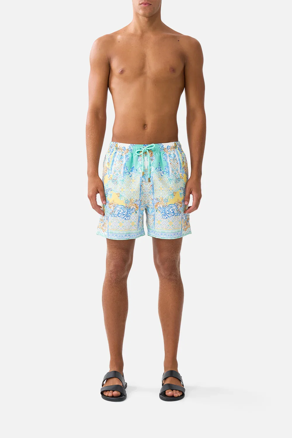 Image of MID LENGTH BOARDSHORT WITH ELASTIC WAIST DIAL UP THE TILES