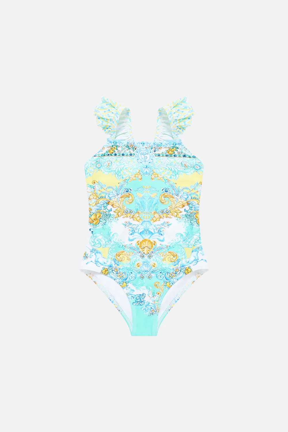 Image of KIDS STRAIGHT NECK ONE PIECE WITH FRILL STRAPS DIAL UP THE TILES