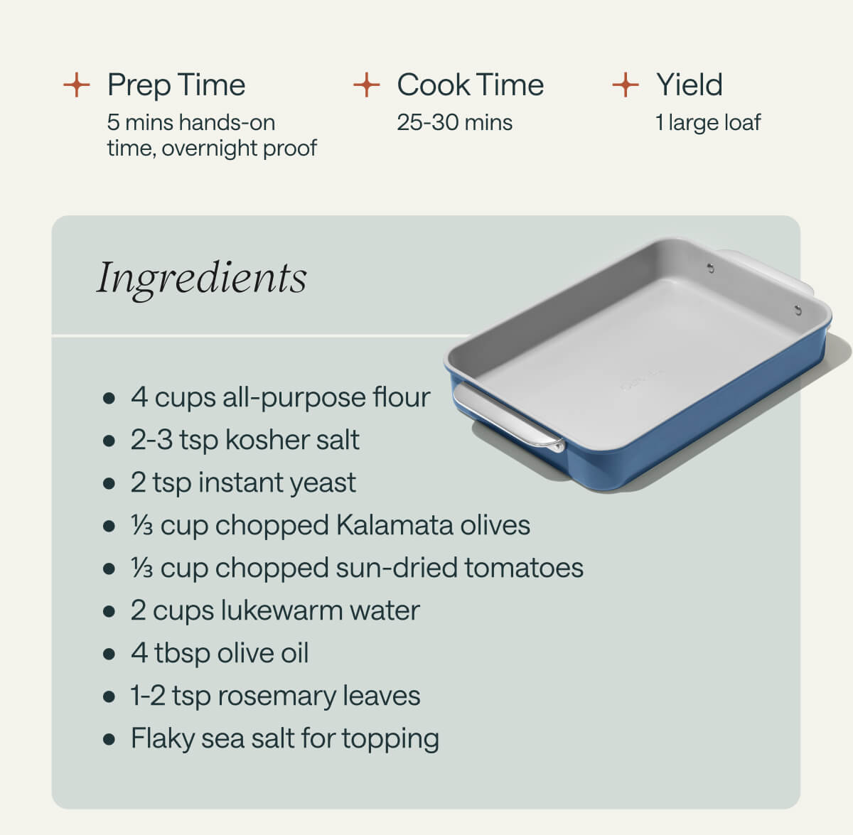 Focaccia Bread Ingredients and Directions