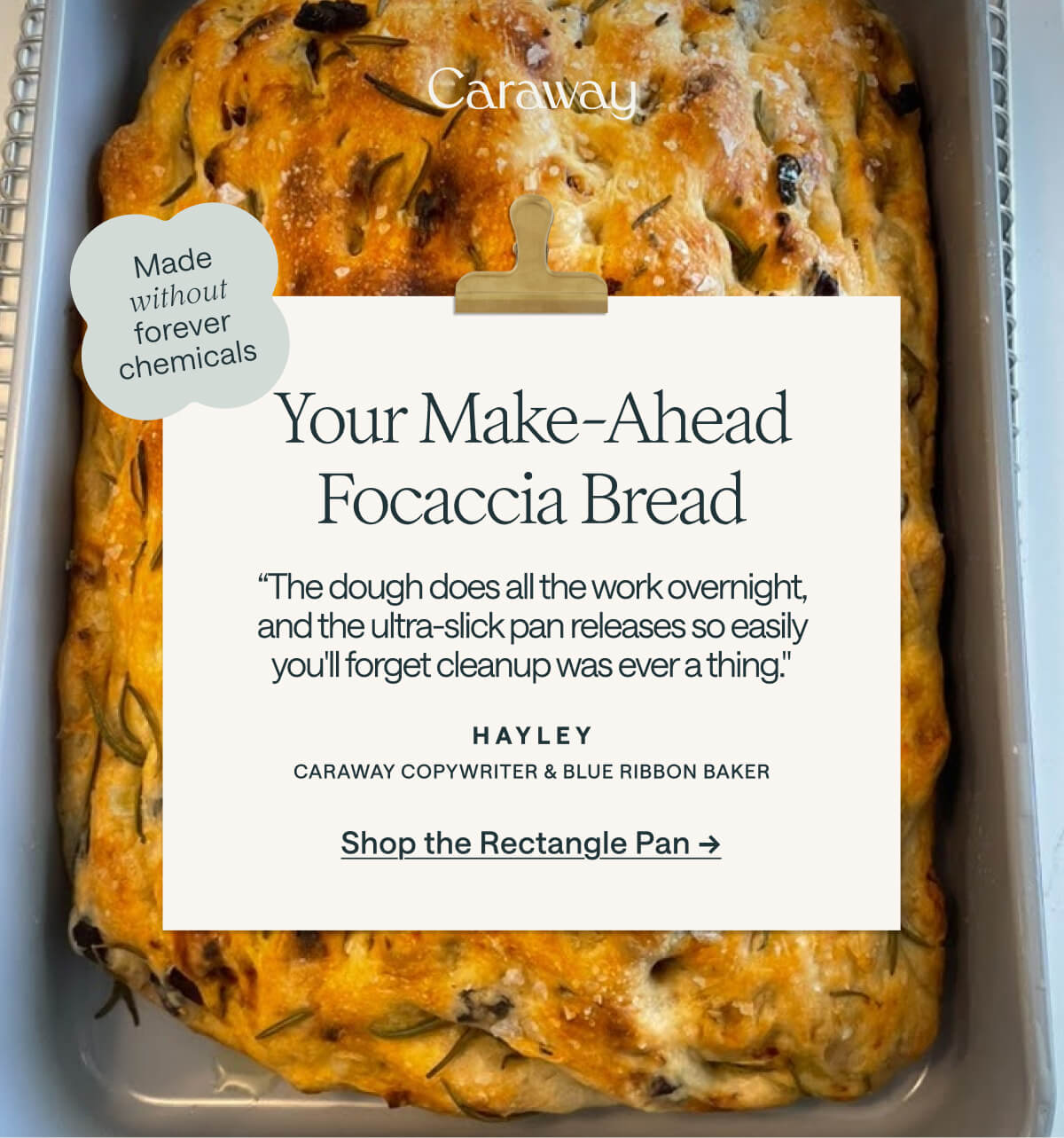 Your Make-Ahead Focaccia Bread  | Shop The Rectangle Pan 