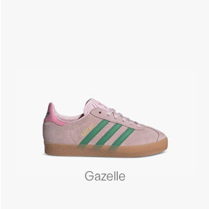 adidas Little Kid's Gazelle Sneakers in Pink/Green