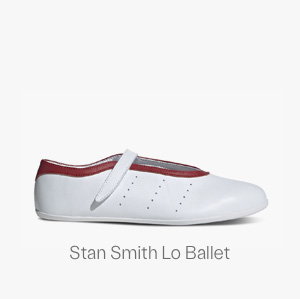 adidas Women's Stan Smith Lo Ballet Shoes in White/Red