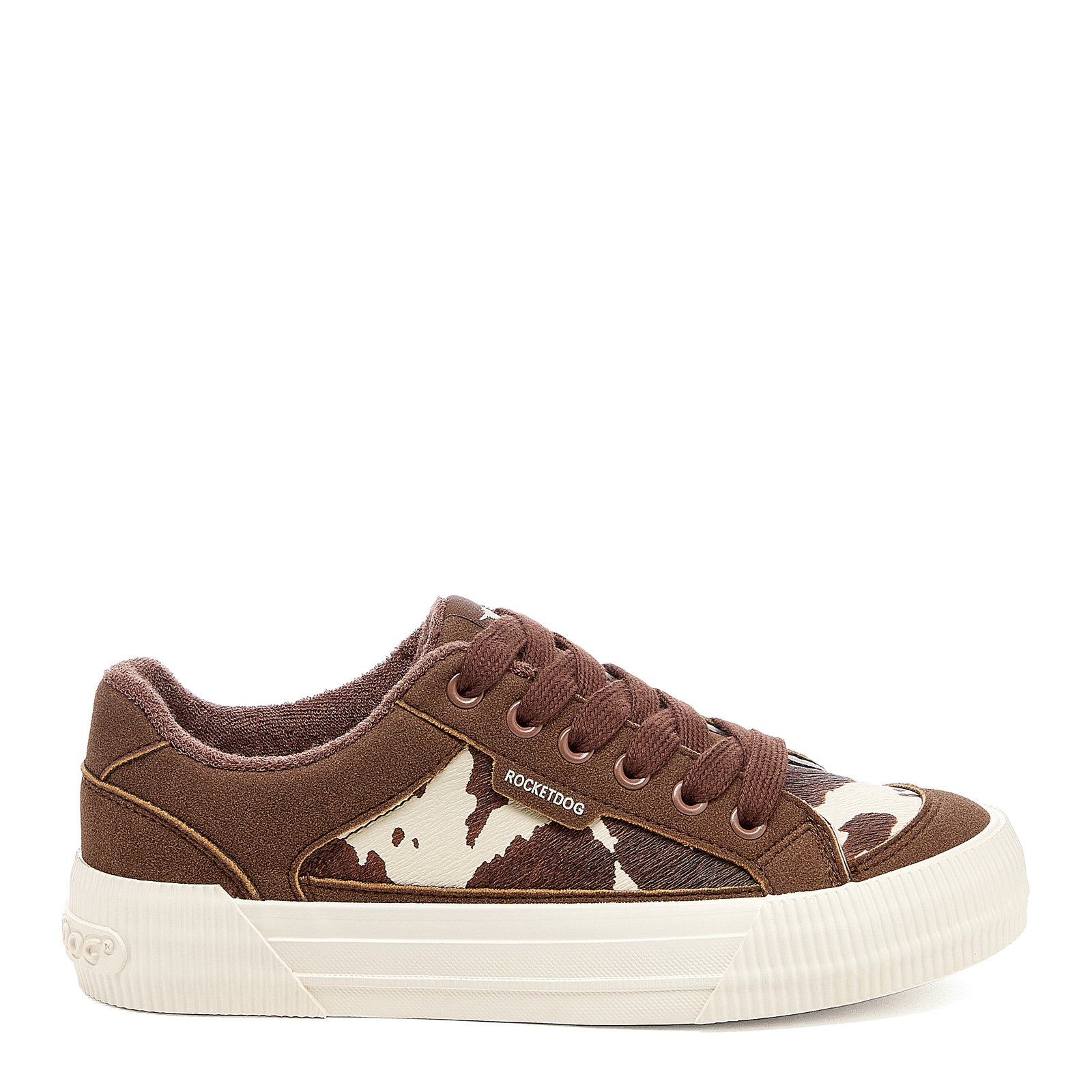 Image of Cheery Brown Cow Print Sneakers