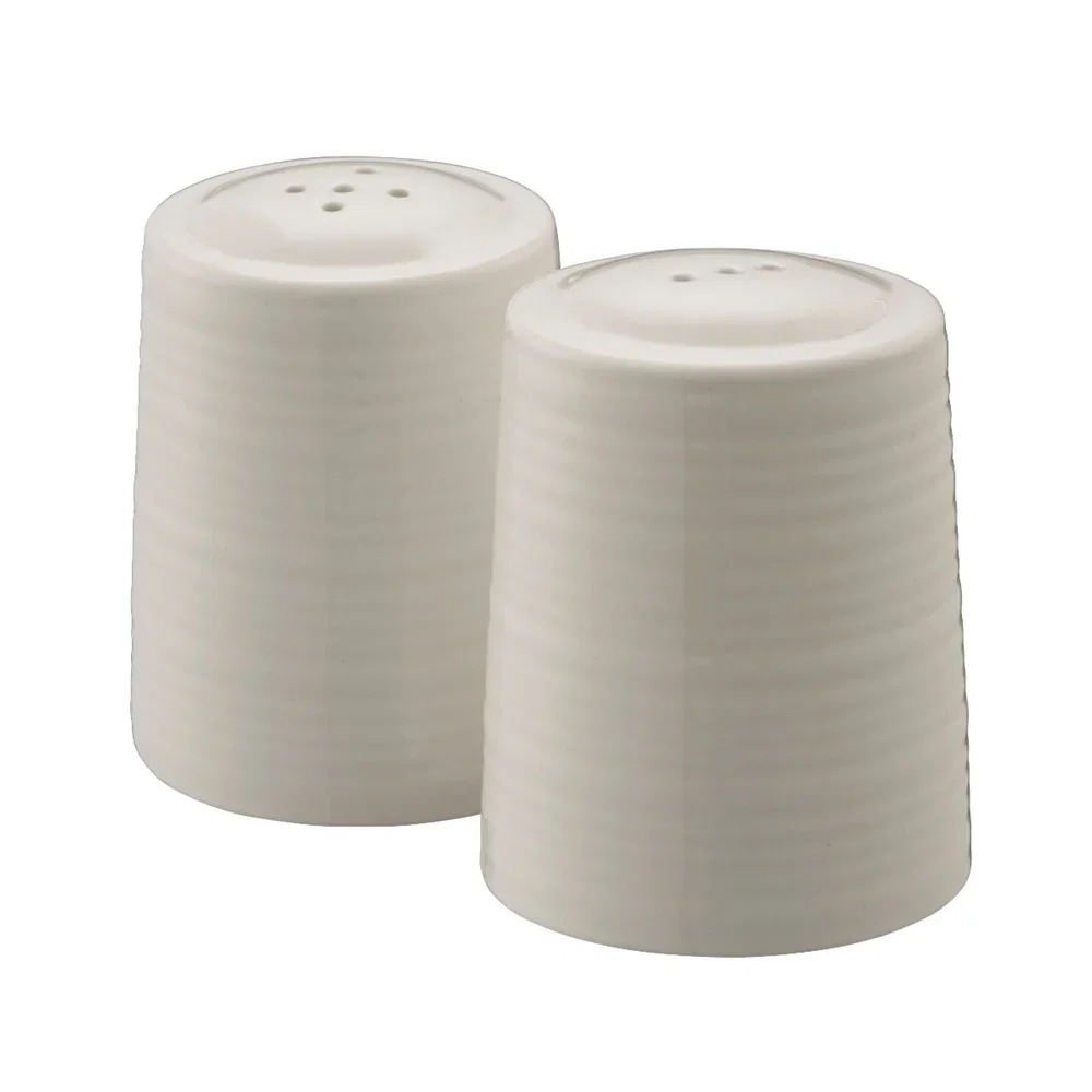 Image of Belleek Living Ripple Salt & Pepper Set