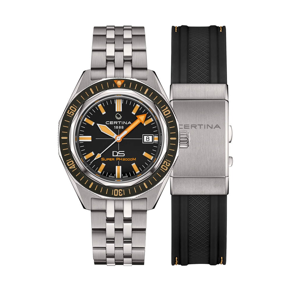 Certina DS Super PH2000M STC 43mm Black Dial Titanium Bracelet Watch 