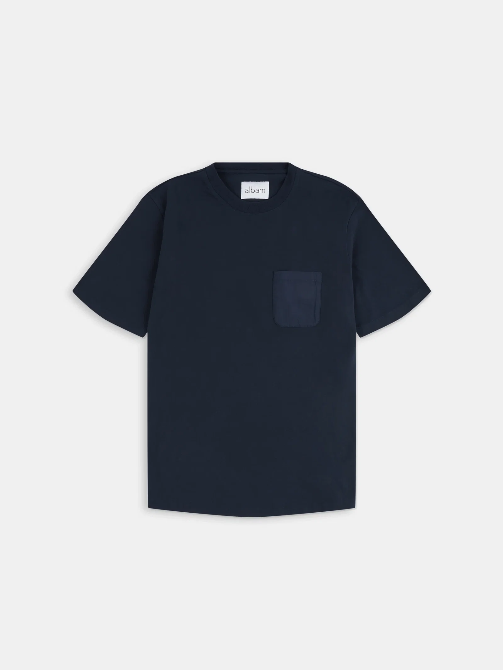 Image of Woven Pocket T-Shirt in Dark Navy
