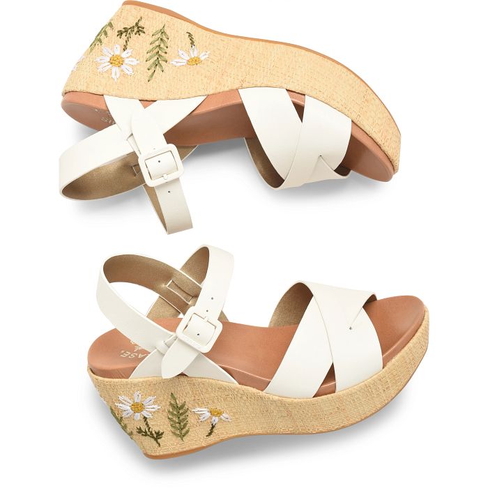 Ava 2.0 wedge sandal in white.