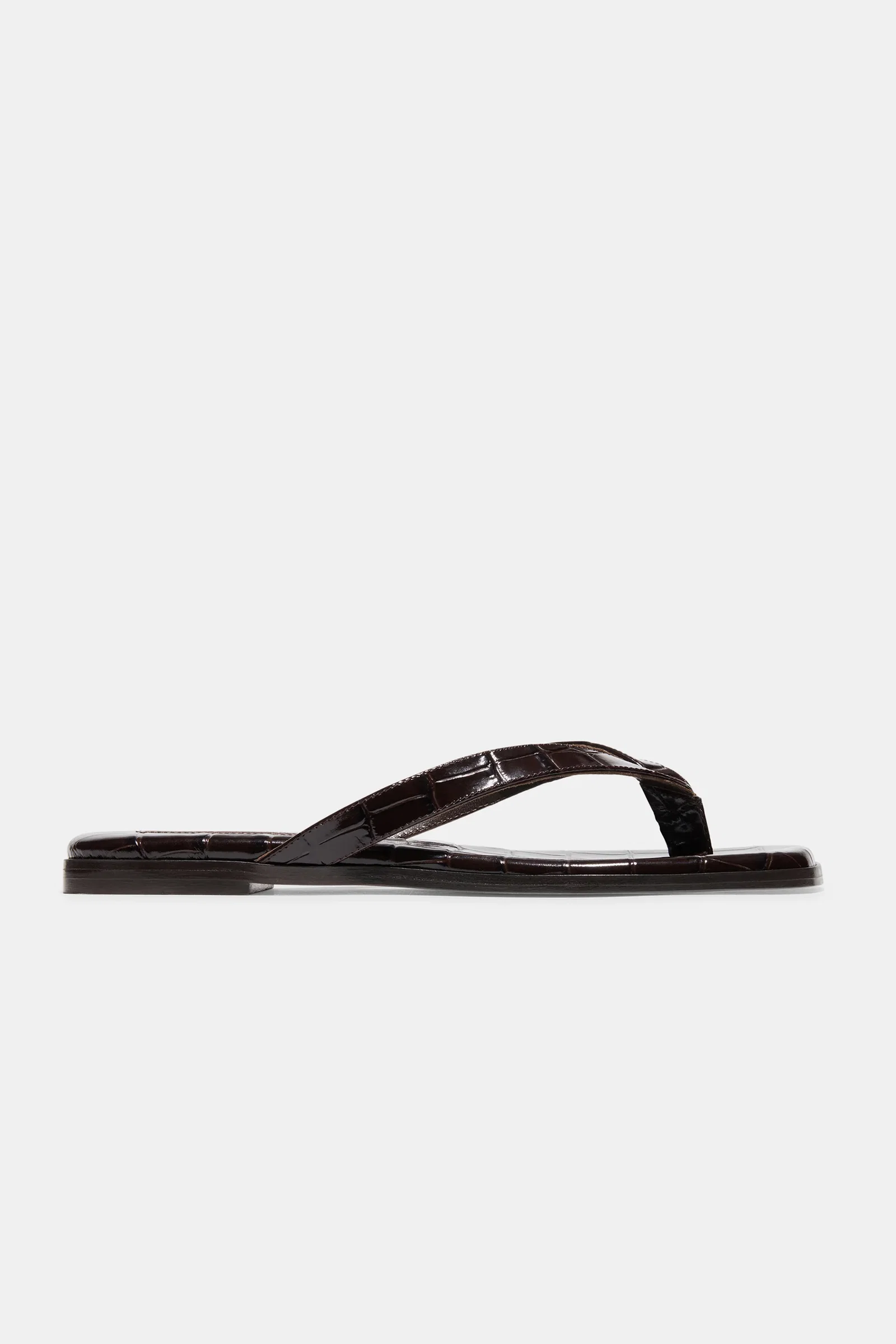 Image of Meta in Espresso Embossed Croc