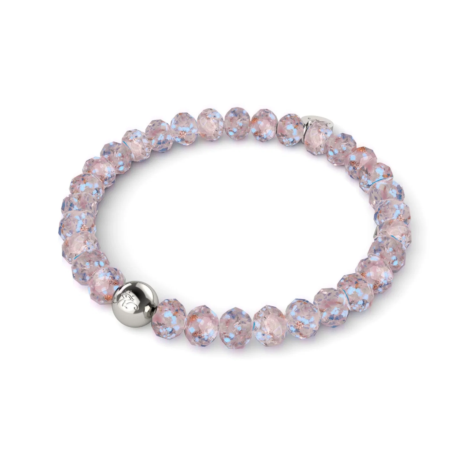 Image of NOGU Lavender Frost | Firefly Glass Diamonds Snow Globe Bracelet in Light Pink Silver