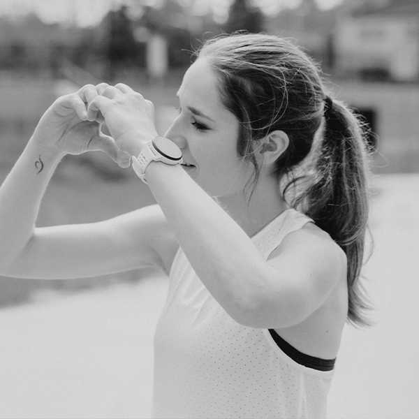 Woman in running gear