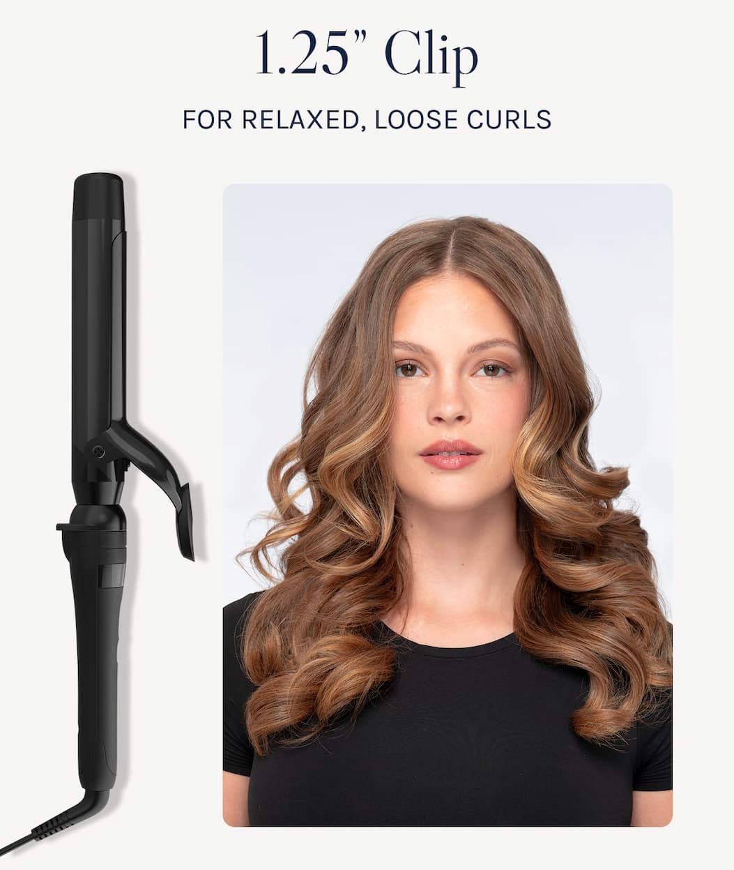1.25" Clip for relaxed, loose curls