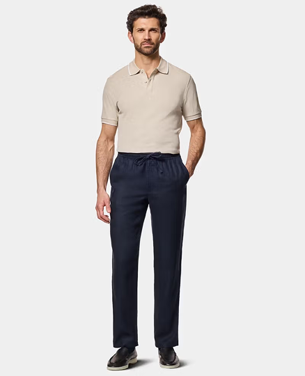 Beige Tipped Piqué Polo Shirt