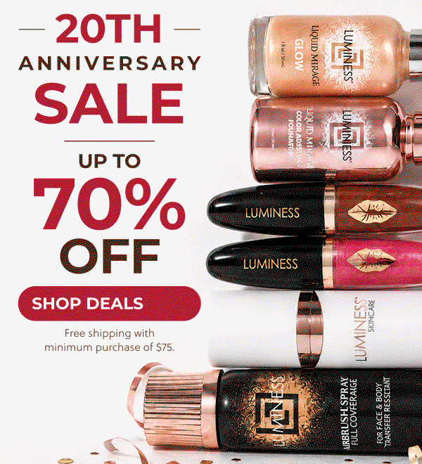 20th ANNIVERSARY SALE! UP TO 70% OFF + FREE SHIPPING!