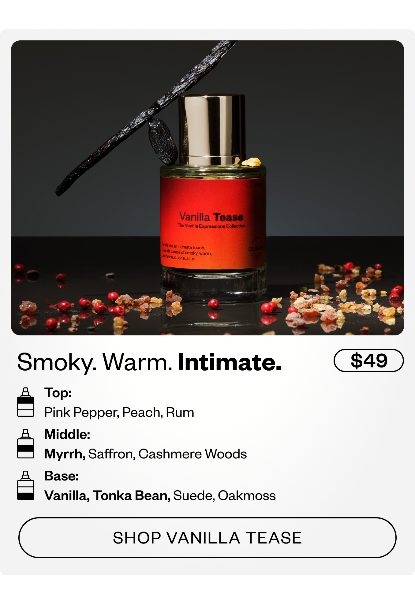 Smoky. Warm. Intimate